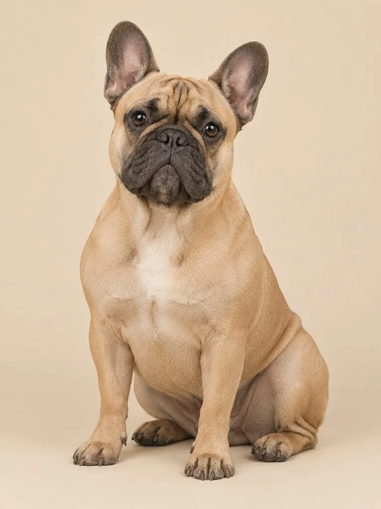 Fransk bulldogg som tittar in i kameran